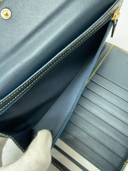 Christian Dior Flap Wallet Long Purse Trotter Saddle Canvas Authentic