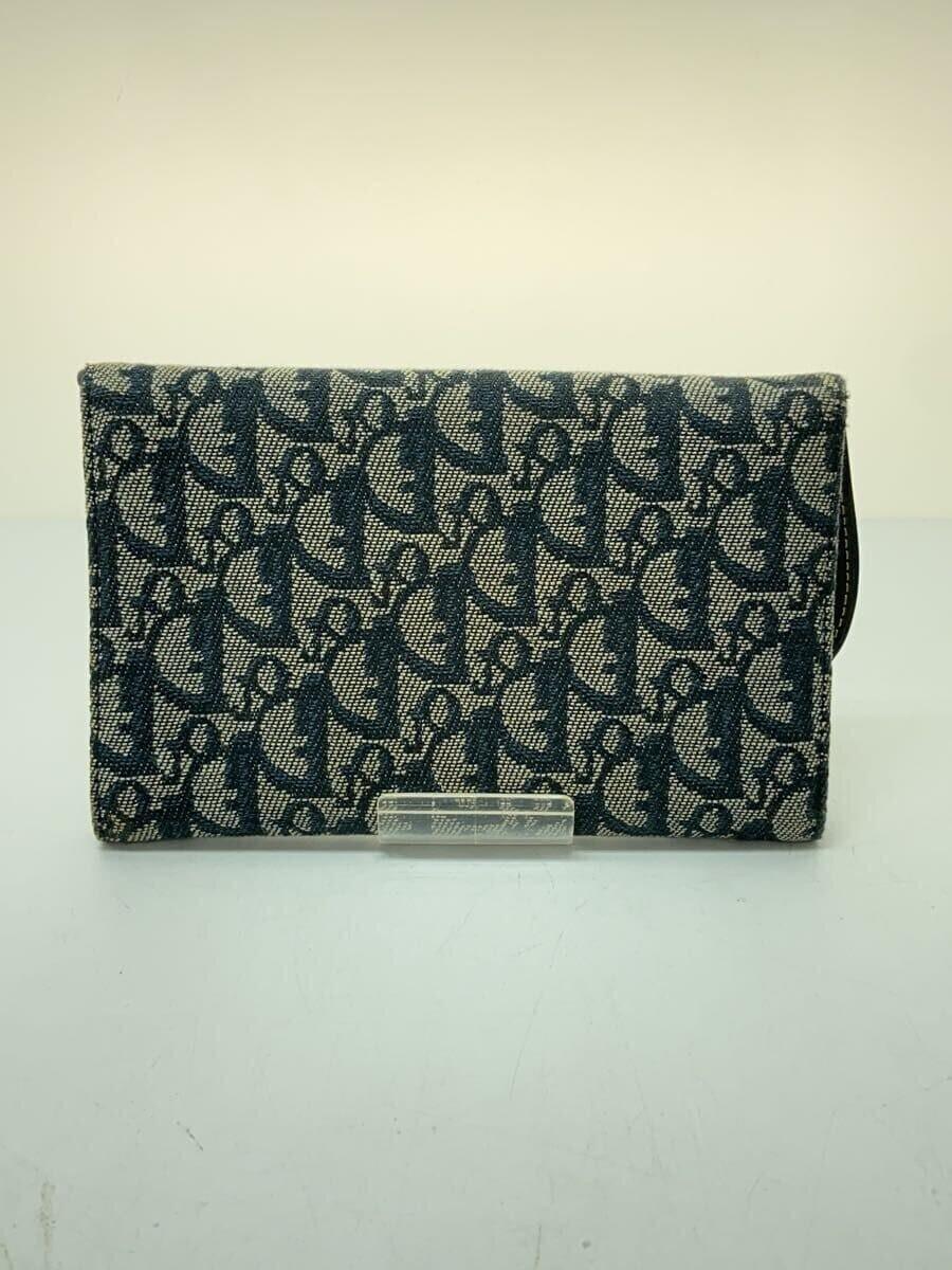 Christian Dior Flap Wallet Long Purse Trotter Saddle Canvas Authentic