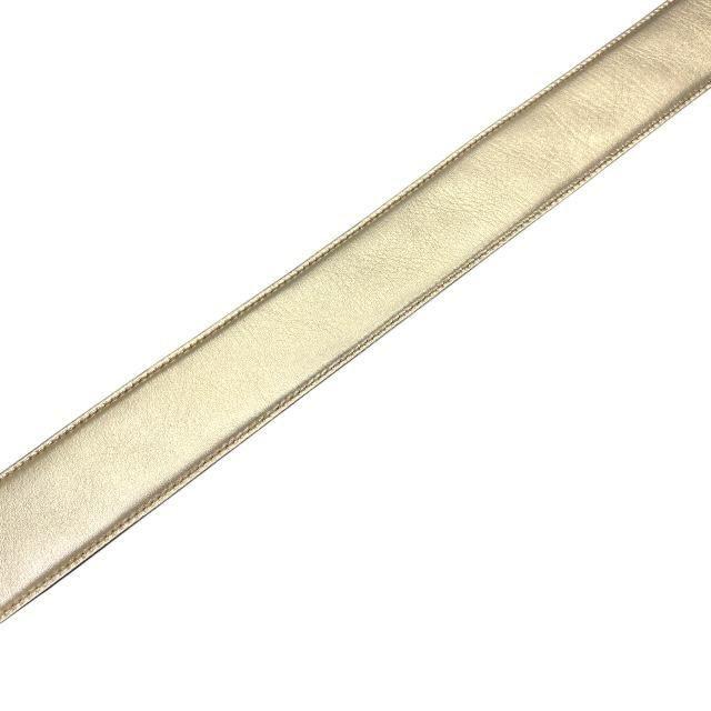 FENDI Shoulder Strap Strap you Belt FF Zucca Leather Pink Gold Authentic