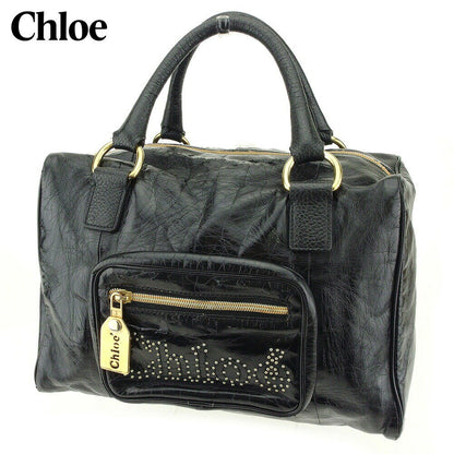 Chloe Hand Bag Tote Purse Studs Black Authentic