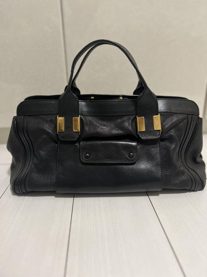 Chloe Hand Shoulder Bag Tote Purse Alice 2way Leather Black Authentic
