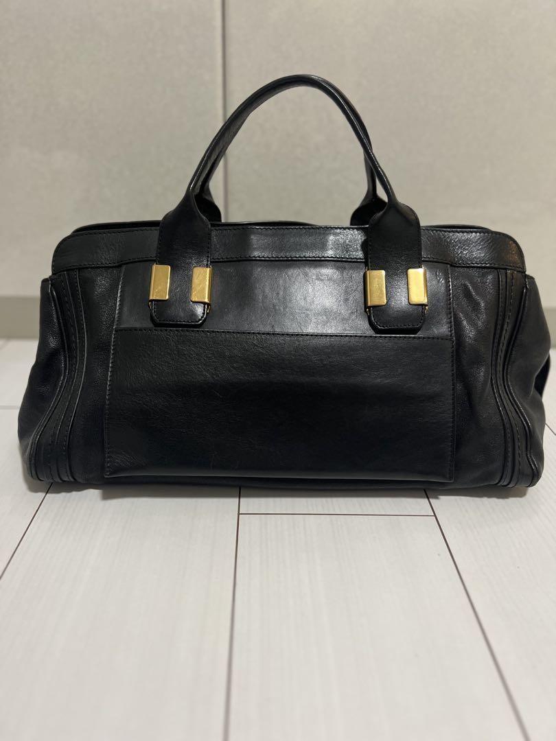 Chloe Hand Shoulder Bag Tote Purse Alice 2way Leather Black Authentic