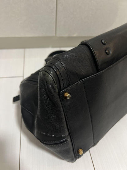 Chloe Hand Shoulder Bag Tote Purse Alice 2way Leather Black Authentic