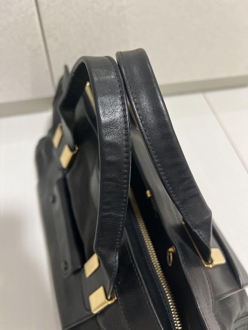 Chloe Hand Shoulder Bag Tote Purse Alice 2way Leather Black Authentic