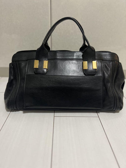 Chloe Hand Shoulder Bag Tote Purse Alice 2way Leather Black Authentic
