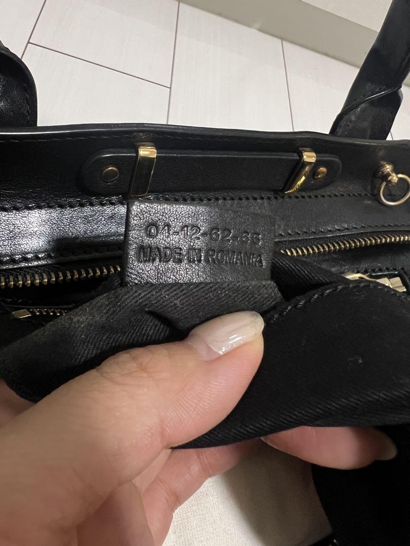 Chloe Hand Shoulder Bag Tote Purse Alice 2way Leather Black Authentic