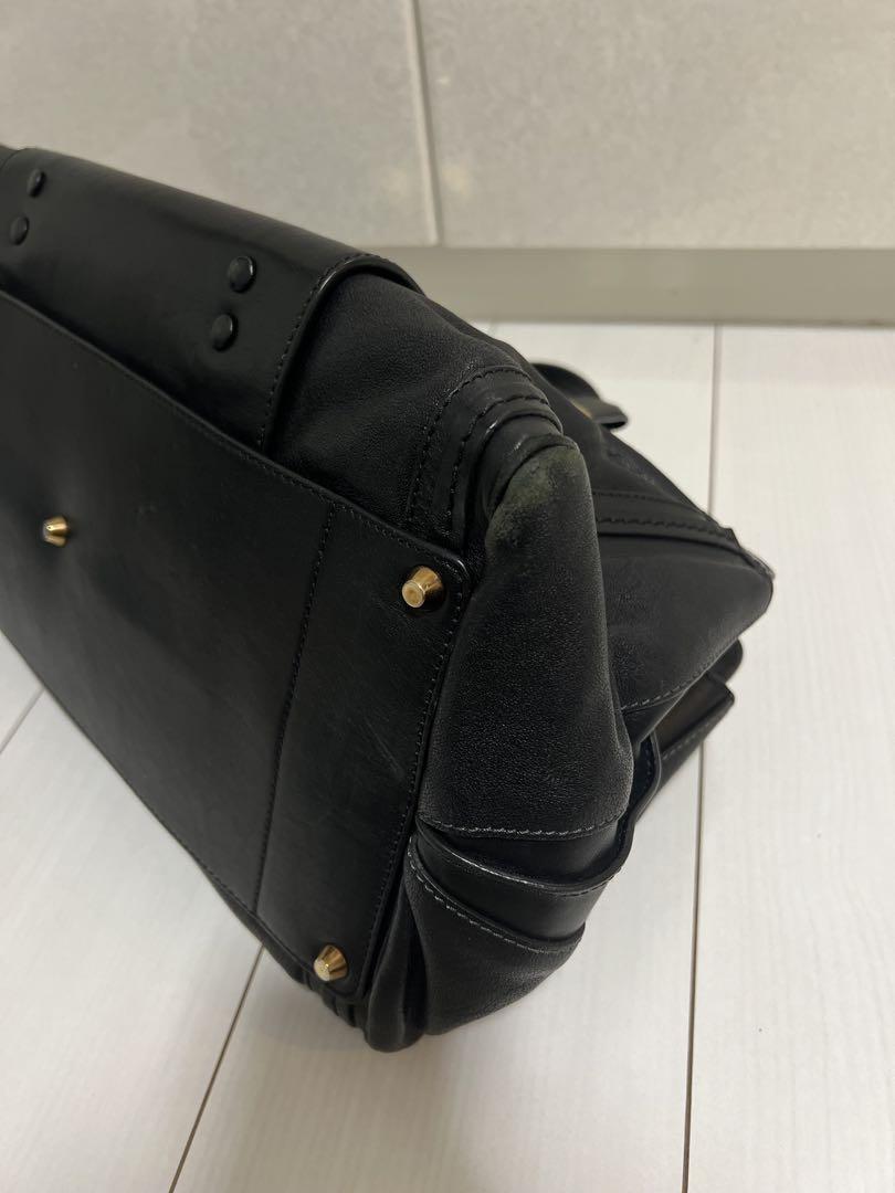Chloe Hand Shoulder Bag Tote Purse Alice 2way Leather Black Authentic