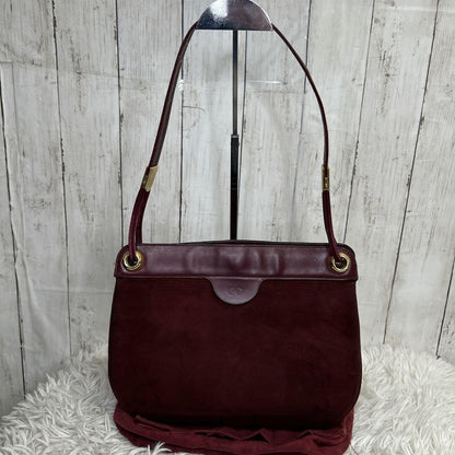 Christian Dior Shoulder Bag Purse CD Suede Red Authentic