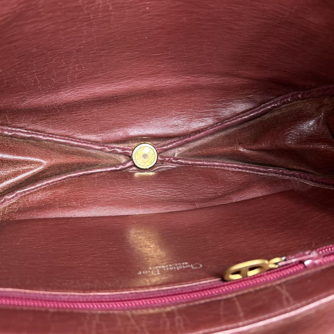 Christian Dior Shoulder Bag Purse CD Suede Red Authentic