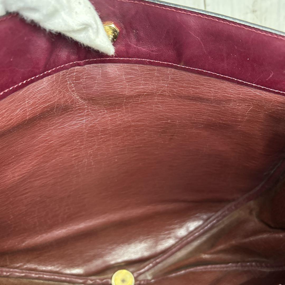 Christian Dior Shoulder Bag Purse CD Suede Red Authentic