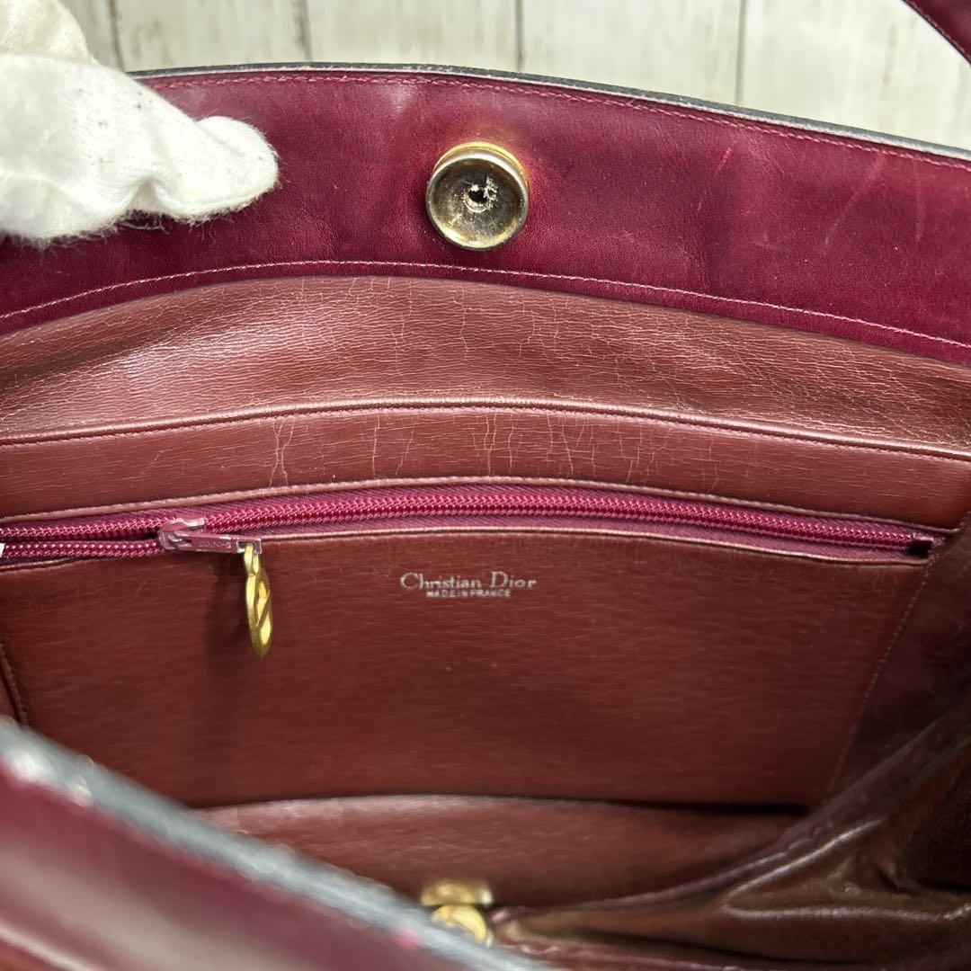 Christian Dior Shoulder Bag Purse CD Suede Red Authentic