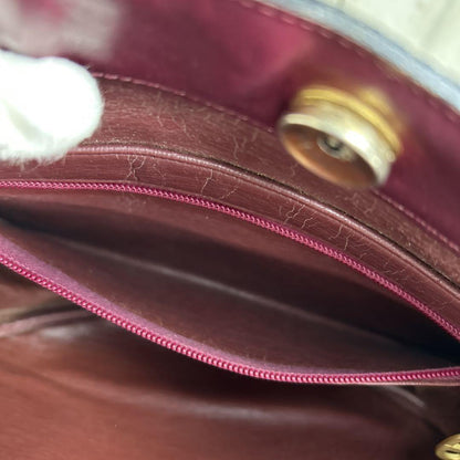 Christian Dior Shoulder Bag Purse CD Suede Red Authentic