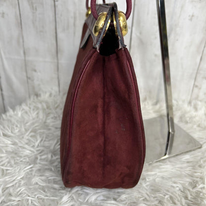 Christian Dior Shoulder Bag Purse CD Suede Red Authentic