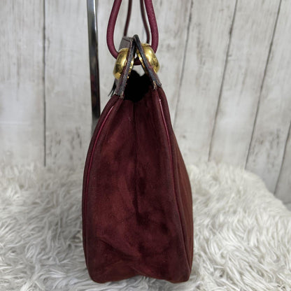 Christian Dior Shoulder Bag Purse CD Suede Red Authentic