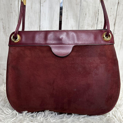 Christian Dior Shoulder Bag Purse CD Suede Red Authentic