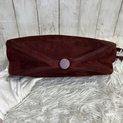 Christian Dior Shoulder Bag Purse CD Suede Red Authentic