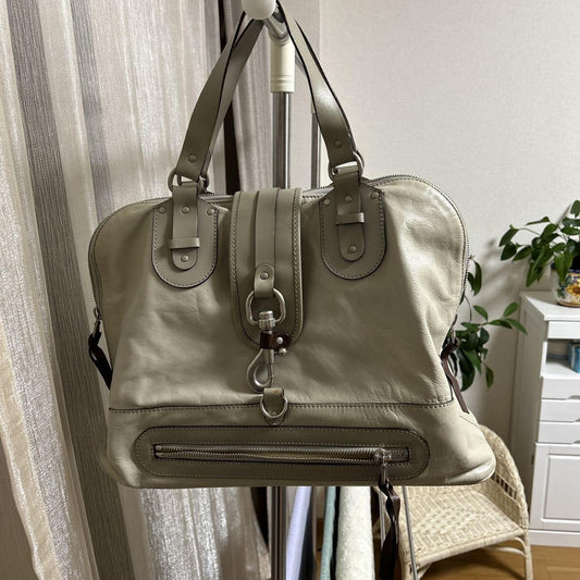 Chloe Hand Bag Tote Purse Leather Beige Authentic