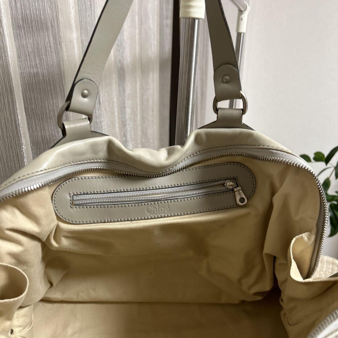 Chloe Hand Bag Tote Purse Leather Beige Authentic