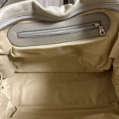 Chloe Hand Bag Tote Purse Leather Beige Authentic