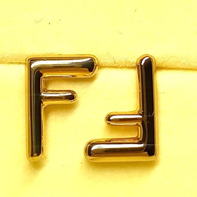 FENDI Earrings F Logo GP Gold Women Accessory Authentic