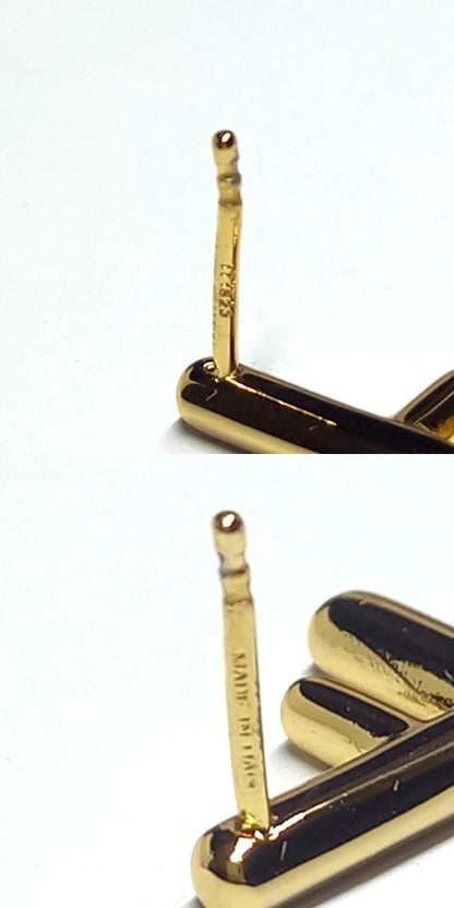 FENDI Earrings F Logo GP Gold Women Accessory Authentic