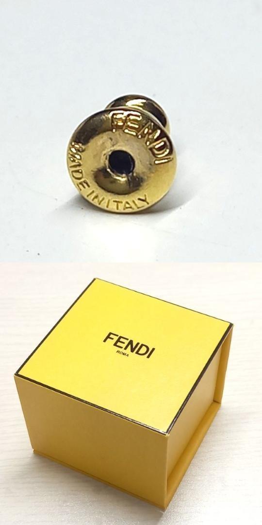 FENDI Earrings F Logo GP Gold Women Accessory Authentic