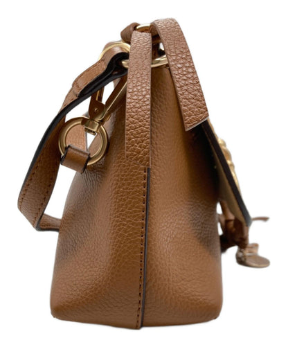 Chloe Suede Mini Shoulder Bag JOAN MINI brown gold leather Women's Used Auth