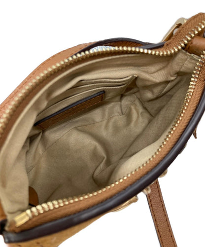 Chloe Suede Mini Shoulder Bag JOAN MINI brown gold leather Women's Used Auth