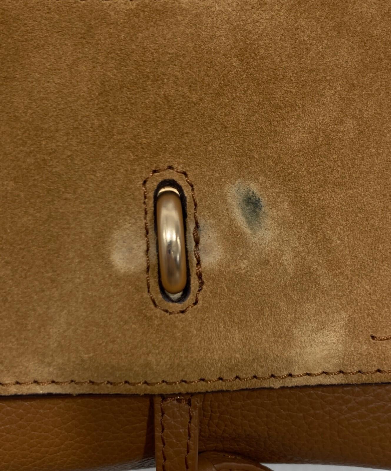 Chloe Suede Mini Shoulder Bag JOAN MINI brown gold leather Women's Used Auth