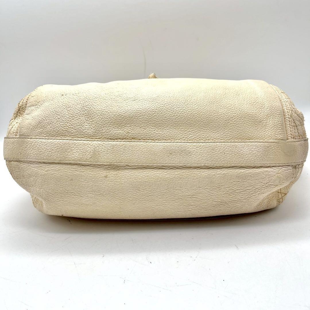 Christian Dior Shoulder Bag Purse Cannage Leather Beige Authentic