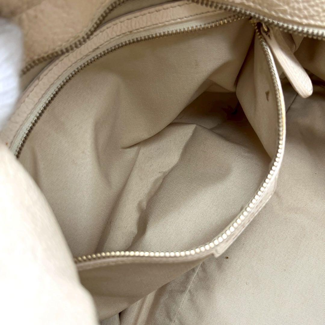 Christian Dior Shoulder Bag Purse Cannage Leather Beige Authentic