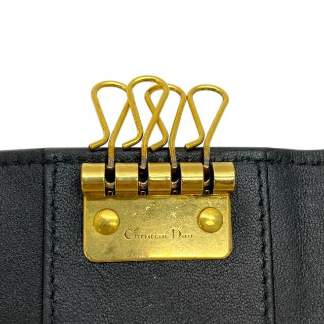 Christian Dior Key Case Compact Saddle Leather Black Authentic