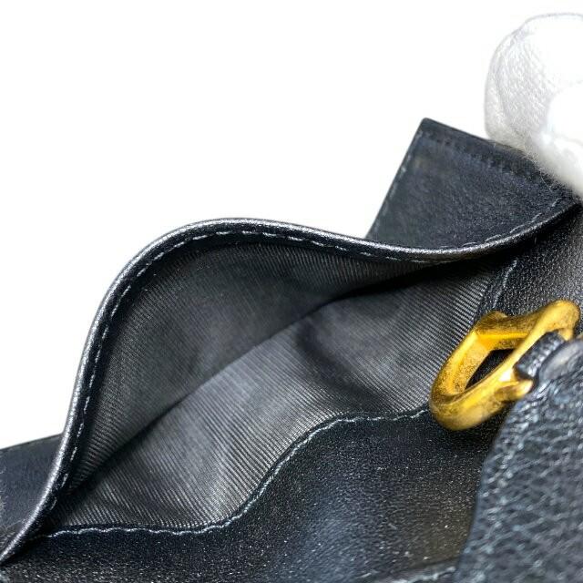 Christian Dior Key Case Compact Saddle Leather Black Authentic