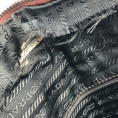 PRADA Hand Bag Tote Purse Logo Brown Authentic