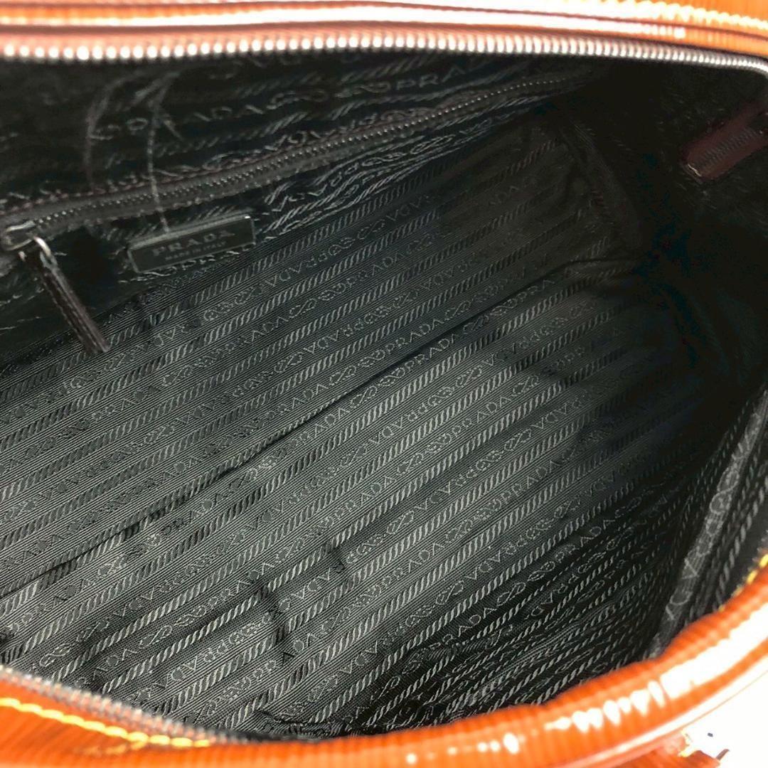 PRADA Hand Bag Tote Purse Logo Brown Authentic