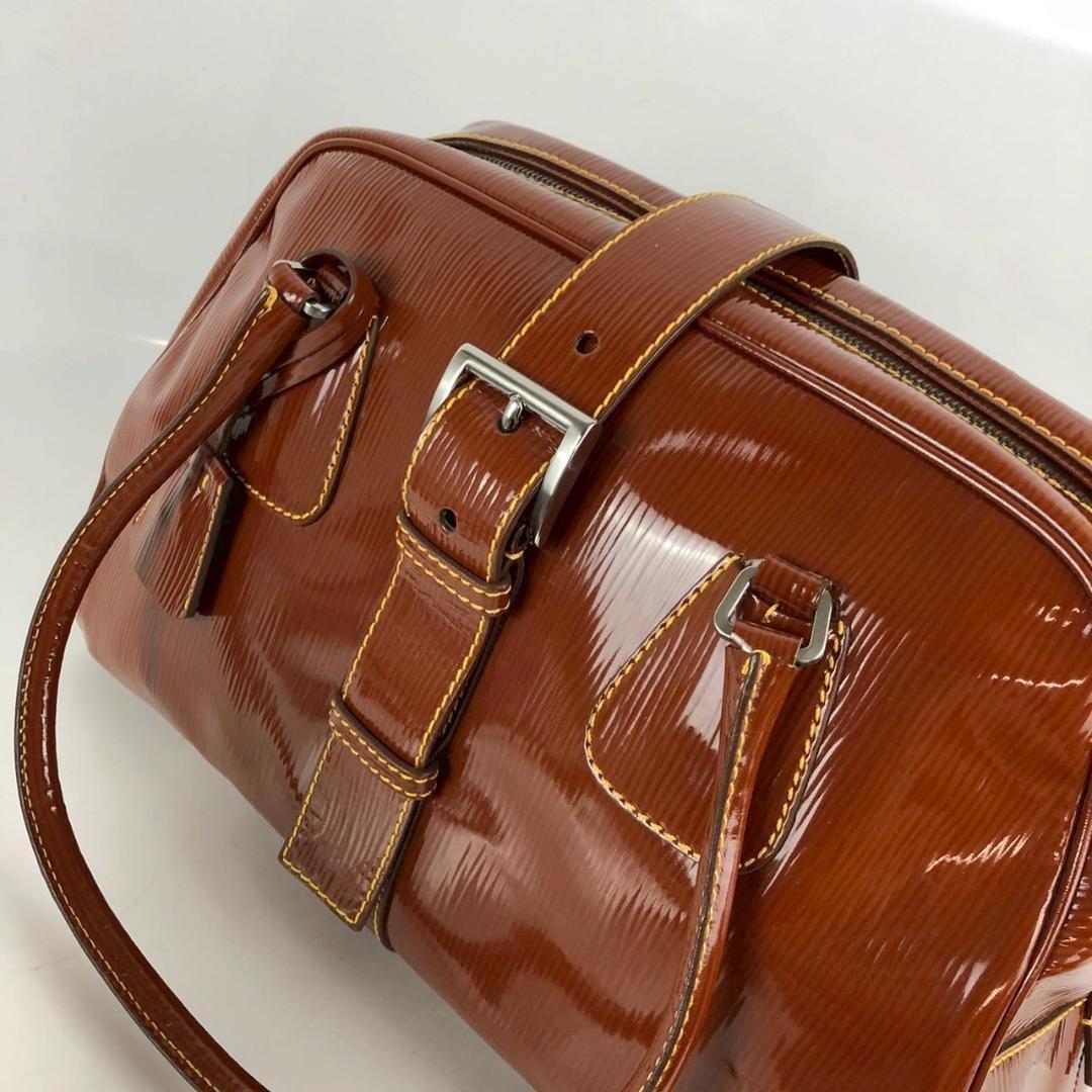 PRADA Hand Bag Tote Purse Logo Brown Authentic