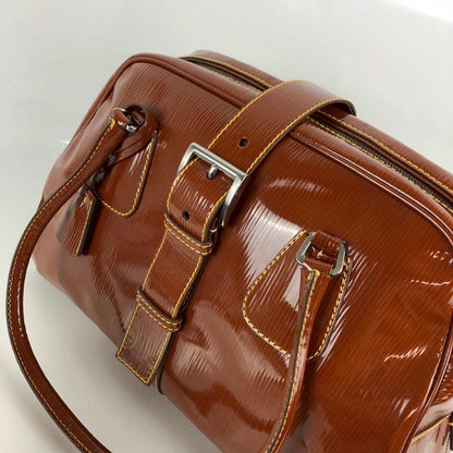 PRADA Hand Bag Tote Purse Logo Brown Authentic