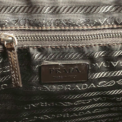 PRADA Hand Bag Tote Purse Logo Brown Authentic
