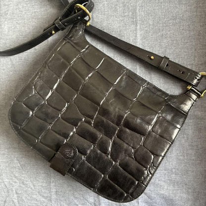 MULBERRY Shoulder Bag Purse Logo Leather Authentic