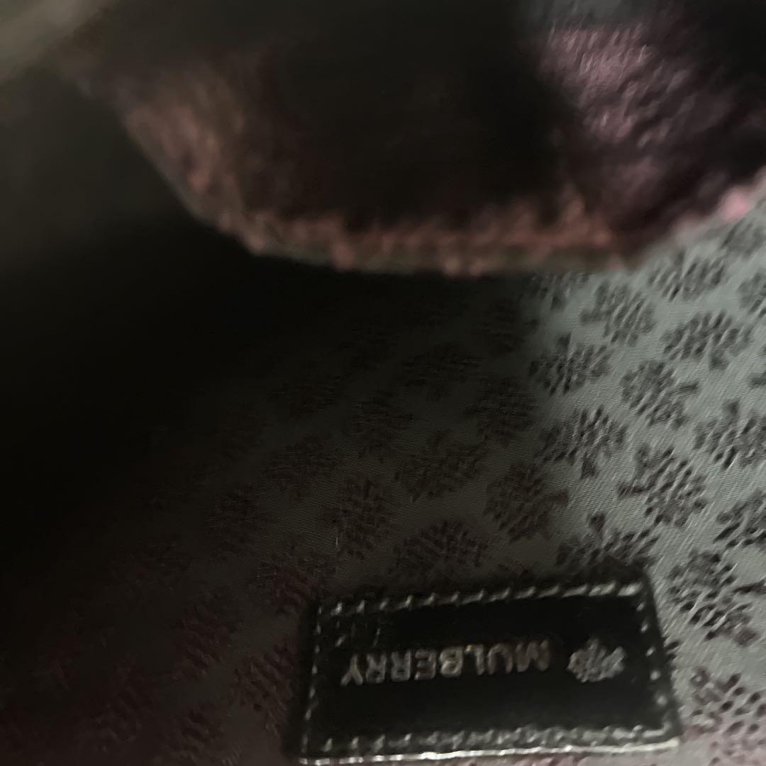 MULBERRY Shoulder Bag Purse Logo Leather Authentic