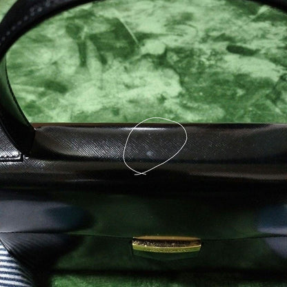 Saint Laurent Hand Bag Tote Purse Logo Leather Black Authentic