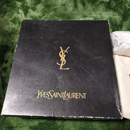 Saint Laurent Hand Bag Tote Purse Logo Leather Black Authentic