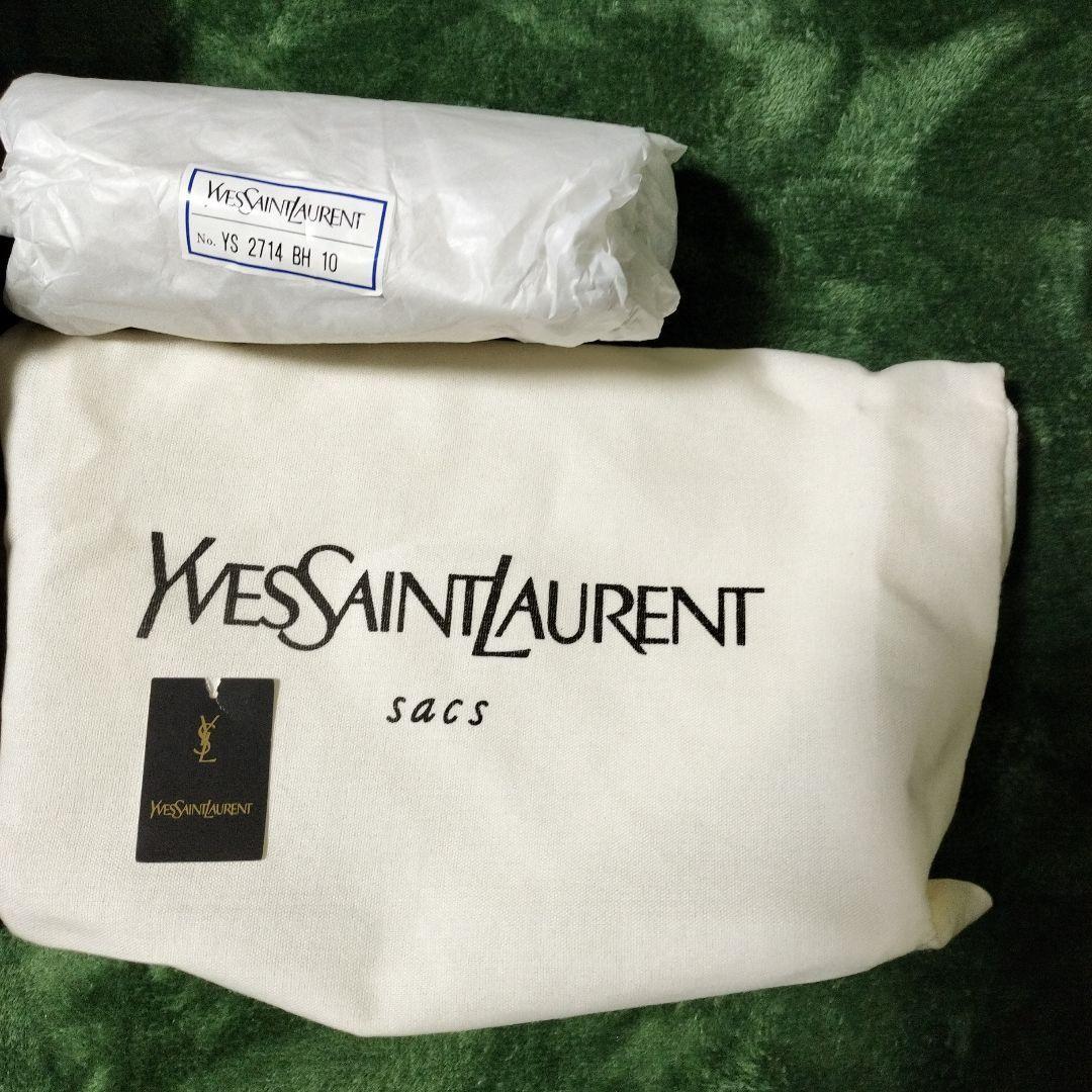 Saint Laurent Hand Bag Tote Purse Logo Leather Black Authentic