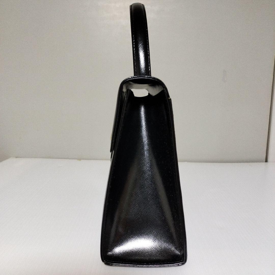 Saint Laurent Hand Bag Tote Purse Logo Leather Black Authentic