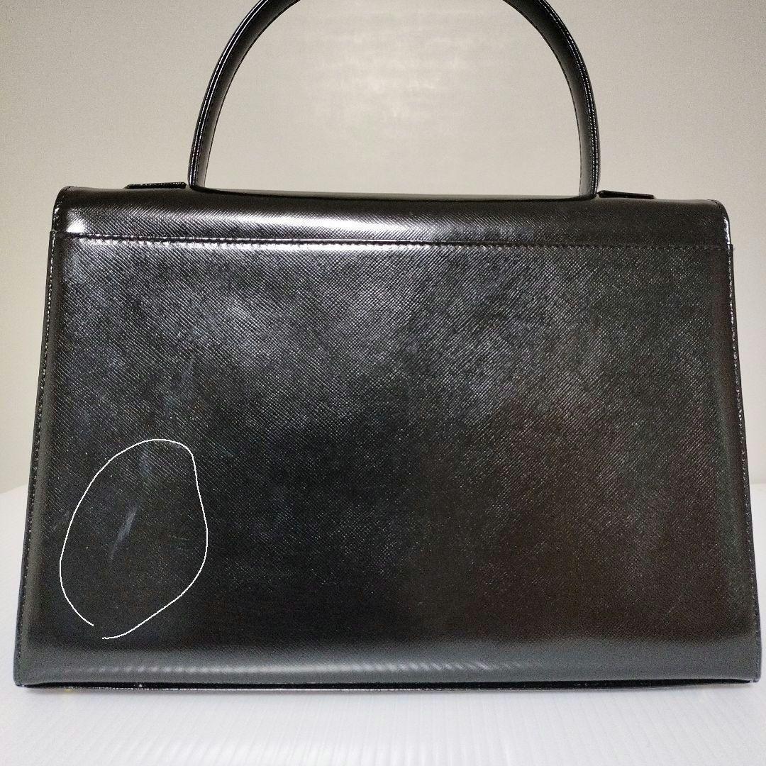 Saint Laurent Hand Bag Tote Purse Logo Leather Black Authentic