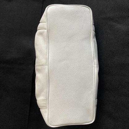 MULBERRY Hand Bag Tote Purse Turn Lock Leather White Authentic