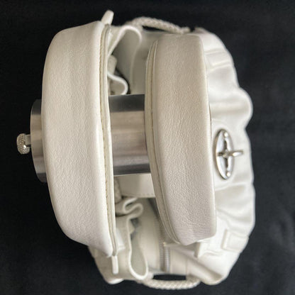 MULBERRY Hand Bag Tote Purse Turn Lock Leather White Authentic