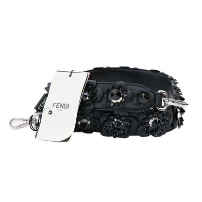 FENDI Shoulder Strap Belt Leather Black Authentic