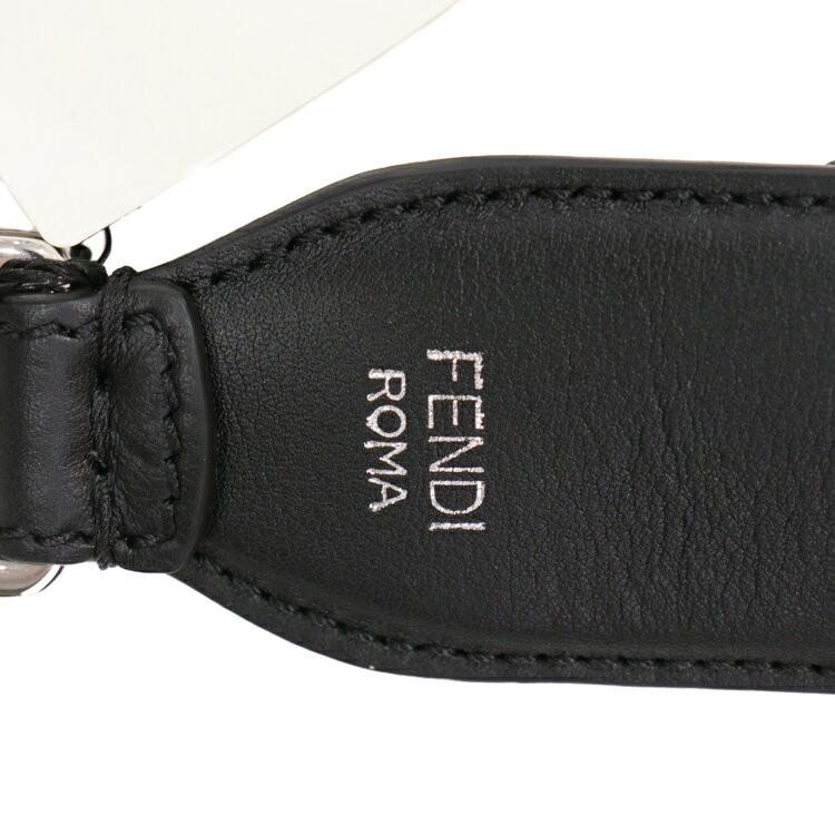 FENDI Shoulder Strap Belt Leather Black Authentic