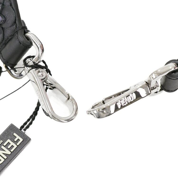 FENDI Shoulder Strap Belt Leather Black Authentic